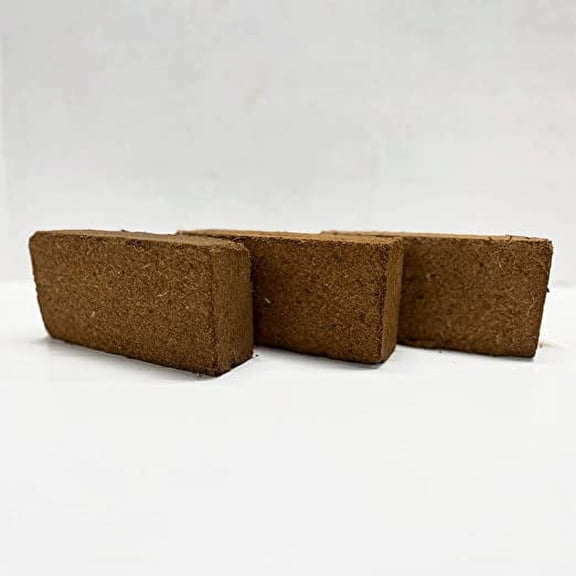 Premium Coconut Coir Pith Bricks - 3 Pack Coco Peat - 650gm /1.4 Lbs Per Brick Coco Pith Blocks | 100% Organic | 9-10 Liter High Expansion | Lowest EC And Ph Balance