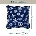 thumbnail image 5 of PAVILIA Snowflake Blue Throw Pillow Covers with Pom Pom 18x18 Set of 2, Christmas Decorative Pillow Cases for Bedroom, Holiday Small Pillows Set for Bed, Velvet Winter Plush Cushion Covers Sofa Couch, 5 of 7