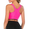 thumbnail image 5 of FUTATA Women's Front Zipper Sports Bra, Wireless Post-Op Bra Active Yoga Sports Bra For Gym Workout Running With Removable Pads, Available In Ten Colors S-2XL, 5 of 8