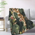 thumbnail image 2 of XMXT Flannel Warm Throw Blanket, Watercolor Plant Giraffe Bedroom Decor Blankets for Bed Couch Living Room, 50 x 70 inches, 2 of 9