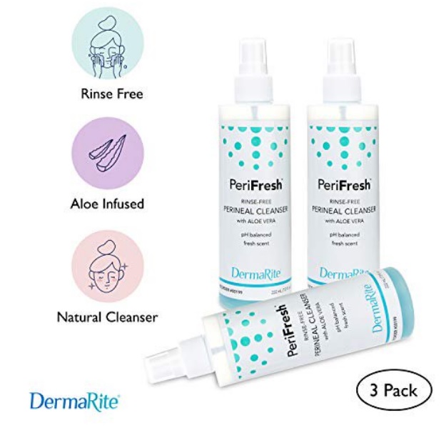 PeriFresh No Rinse Perineal Cleanser Spray, 3 Pack 7.5 oz Peri Bottle