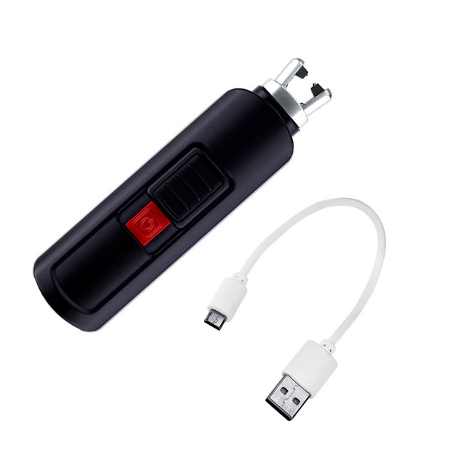 Mini encendedor eléctrico recargable USB compacto para barbacoa vela estufa cocina encendedor negro