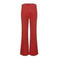 thumbnail image 5 of Business Casual Pants for Women, Audhol Pants for Women Wide Leg Flare Pants for Women Double Button Mid Waist Pants Trendy Fashion Casual Pants Casual Pants Women Red S, 5 of 6