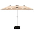 thumbnail image 1 of Patiojoy Parasol de Patio Extérieur à DEL Double Face de 15 Pieds avec Base Beige, 1 of 5