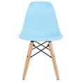 thumbnail image 5 of 2xhome Set of 4 Kids Size Plastic Toddler Chairs with Natural Wooden Dowel Legs, Blue, 5 of 10