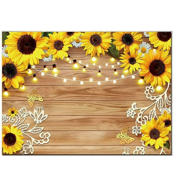 Sunflower Backdrop Photography Cloth 210x150cm Yellow Flower Wall Garden Wedding Birthday Photography Background Cloth