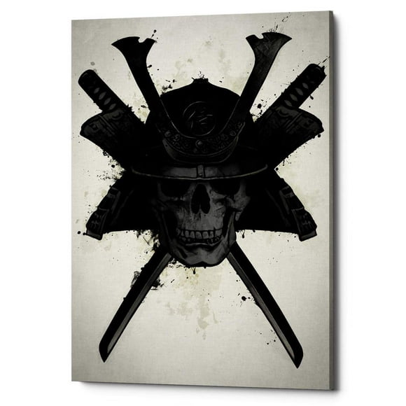 Cortesi Home Samurai Skull by Nicklaus Gustafson Gisele Canvas Wall Art, 26" x 40", Black