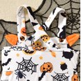 thumbnail image 5 of Cotton Halloween Romper Toddler Baby Girls Halloween Jumpsuit Sleeveless Sling Flared Bottoms Pumpkin Romper, 5 of 6