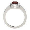 thumbnail image 3 of Mauli Jewels 3.20 Carat Emerald Shaped Diamond and Garnet Engagement Rings for Women, 10K White Gold Wedding Rings Gifts for Her, 3 of 6