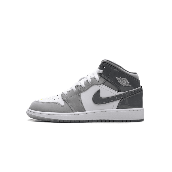 Jordan GRADE SCHOOL Jordan 1 Mid GS "White Medium Cool Grey" HF3193 100 from Stadium Goods
