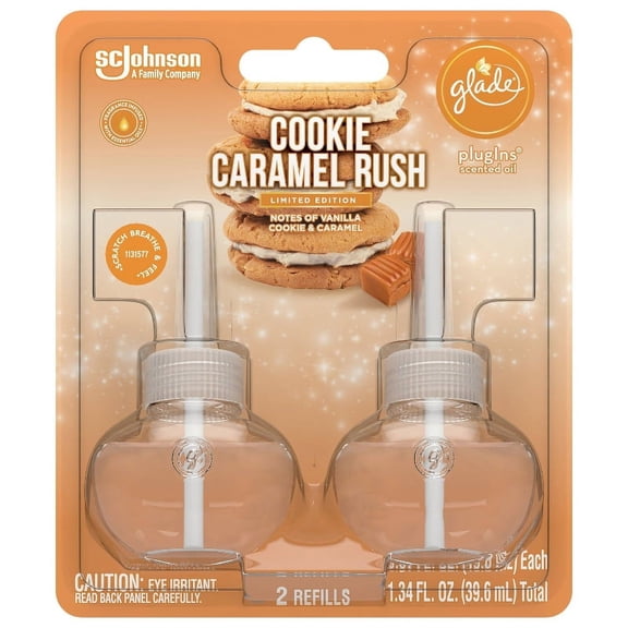 Glade Plugins Cookie Caramel Rush Scented Oil Refills 2 ct