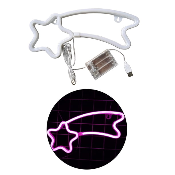 LED luz de pared decoración para navidad niños habitación boda Bar adornos lámpara - Rosa Colco luz de neón