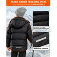 thumbnail image 7 of Lavenicole Ski Coat Black Puffer Winter Jacket Thick Fleece Lined Warm Hooded Outerwear for Boys 4-15, 7 of 7