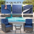 thumbnail image 4 of Gymojoy Brown Outdoor Patio Furniture Set with 43" Fire Pit Table, 9 Pieces Sectional Conversation Sets, All-Weather Wicker Rattan Sofa Ottoman with Blue Cushion for Garden Backyard Deck, Dark Grey, 4 of 11