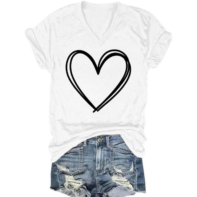 Shorts for Women Solid Color V-Neck Bottom Lining Outer Short Sleeved Top Short for Women