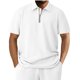 thumbnail image 2 of pstuiky camisetas para hombre, Camiseta informal de verano para hombre, de color liso, con mangas cortas, cremallera y solapa camisas casuales para hombre m, 2 of 7
