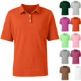 thumbnail image 3 of Polo Shirts for Women Button Collared Summer Short Sleeve Tops Lightweight Work Golf Shirt Womens Blouses Orange S, 3 of 9