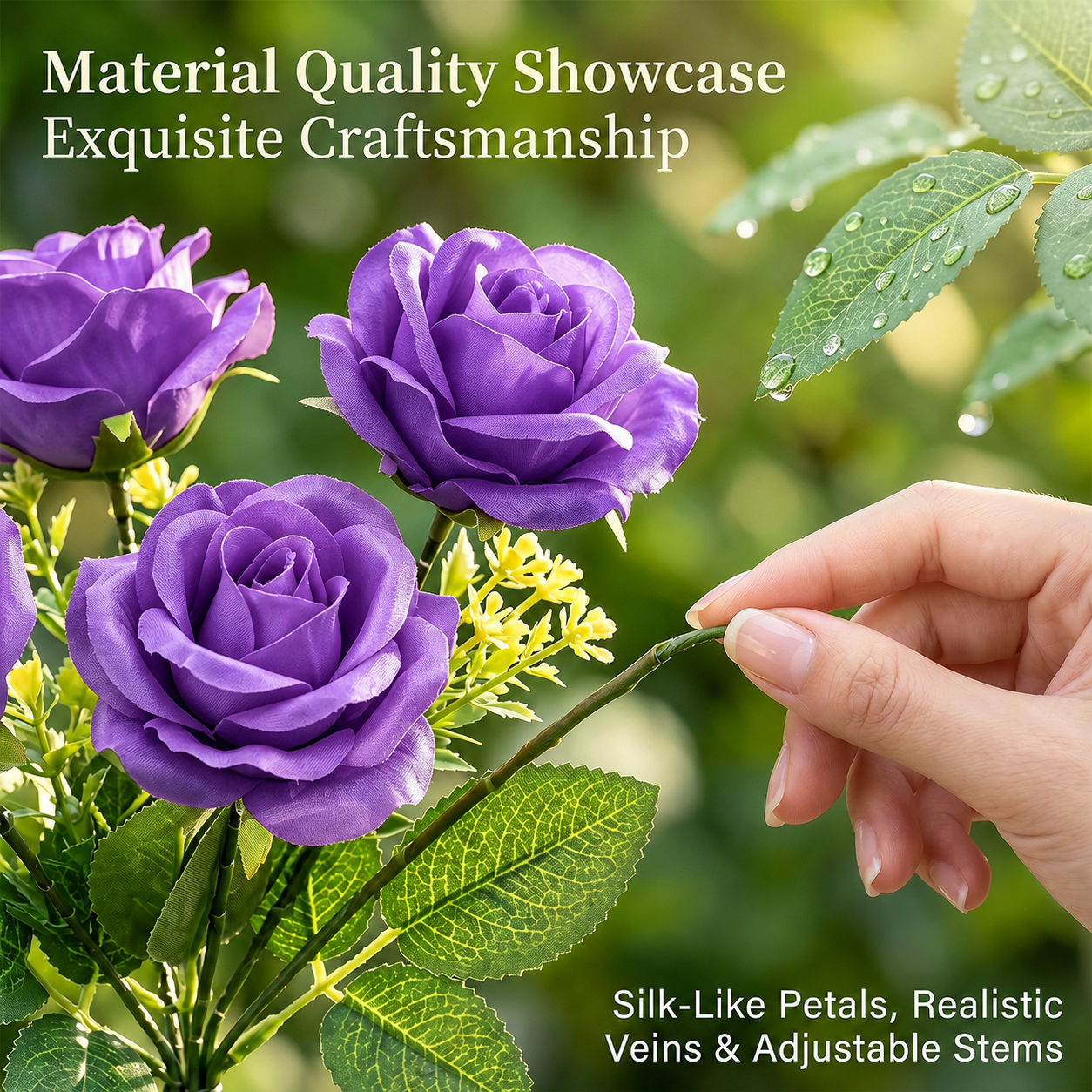 Rirool Solar Rose Garden Stake Lights 2-Pack Purple photo 4