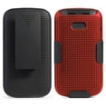 thumbnail image 2 of Nakedcellphone [Grid Texture] Snap-On Hard Case Cover with [Rotating/Ratchet] Belt Clip Holster Holder for Alcatel Go Flip 3, Alcatel Smartflip Phone (2019) 4052R/4052C/4052W, 2 of 10