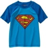 Superman Toddler Boy Short Sleeve Swimwear Rashguard Top