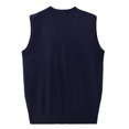 thumbnail image 5 of Atkumj Winter Vest Men with Front Pockets Trendy Ribbed V Neck Knit Sweater Vest Casual Sleeveless Solid Color Button Up Vest 3XL, 5 of 6