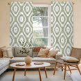 thumbnail image 2 of Sage Green White Geometric Kitchen Curtain for Berdoom Living Room Cafe 72 Inch Length, Modern Abstract Art Tiers Curtains Light Filtering Drapes Rod Pocket Window Treatment 2 Panels 52"Wx72"L, 2 of 8