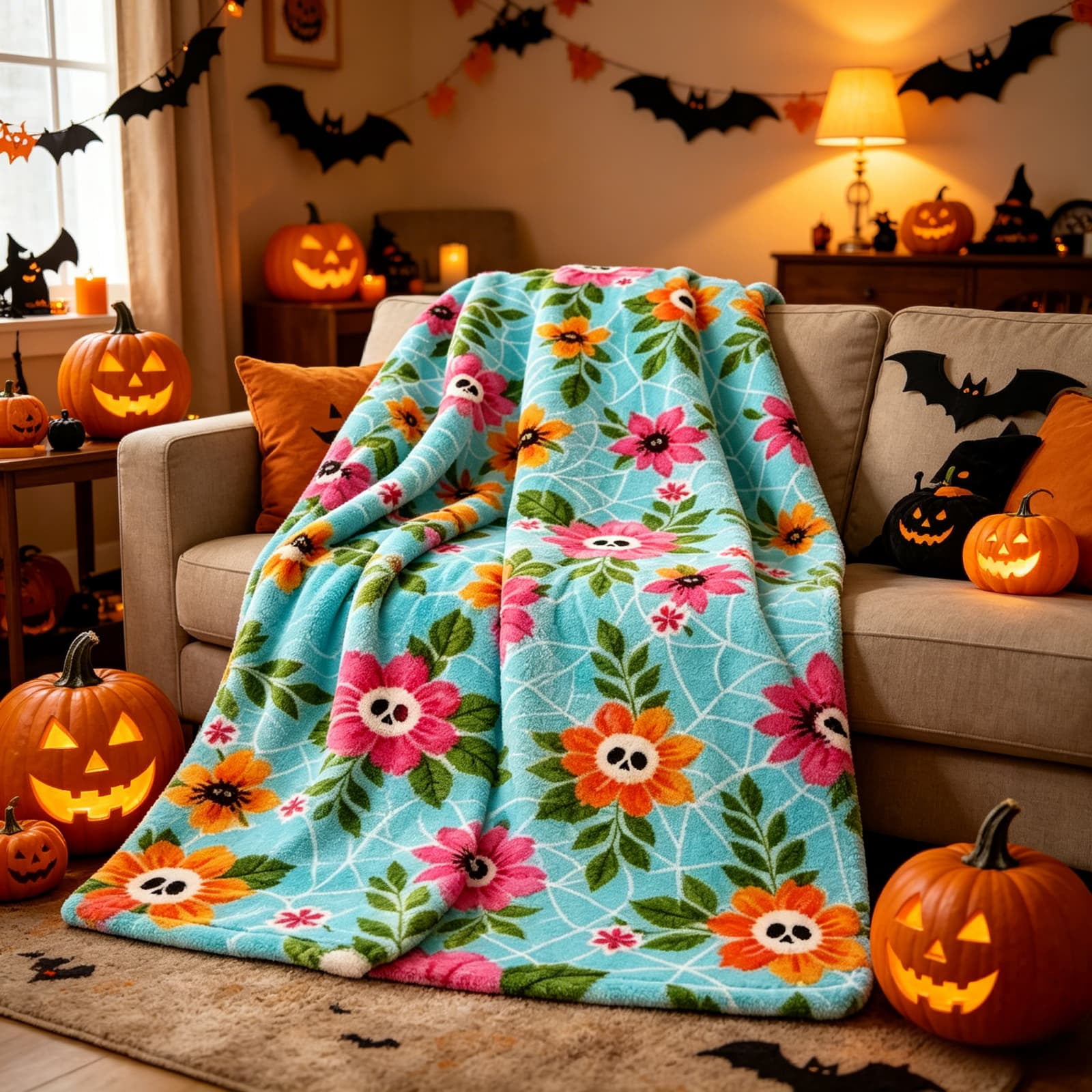 2026 new Summerween Oversize Super Soft Plush Throw Blankets, Summer Patio Pool Halloween Throws, All Seasons