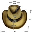 thumbnail image 3 of Straw Cowboy Hat Men Cowgirl Hats Women Sun Hat Sombreros Vagueros Classic Western Accents, 3 of 6