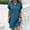 Blue, variant on 2025 Casual Summer T Shirt Dress for Women Solid Color Short Sleeve V Neck Mini Shift Dresses with Pockets
