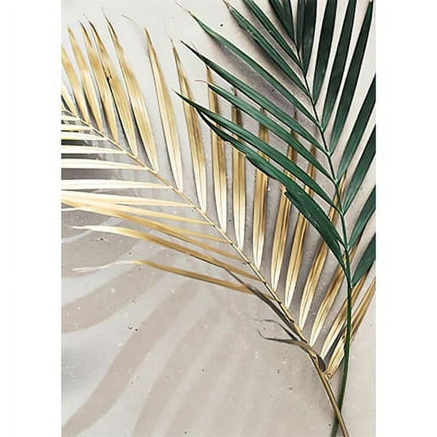 Pintura colgante de planta de hoja de palma dorada nórdica, arte de estilo escandinavo, pintura de lienzo para decoración del hogar