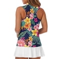 thumbnail image 5 of HUIACONG Sleeveless Golf Shirts with Tropical Floral Pattern, Women's Sleeveless Golf Shirt for Outdoor Tennis Hiking and Sport Activities, 5 of 7