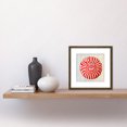 thumbnail image 2 of Scottish Tea Cake Red Linocut Abstract Illustration Square Wooden Framed Wall Art Print Picture 8X8 Inch, 2 of 4