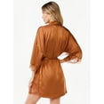 thumbnail image 3 of Sofia Intimates Women's Satin Lace Robe, 3 of 6