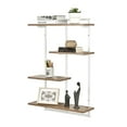 thumbnail image 3 of Danya B. Rhodes 4 Tier Modern Floating Windowsill Wall Shelf Unit with White Metal Frame and Light Walnut MDF Shelves, 3 of 11