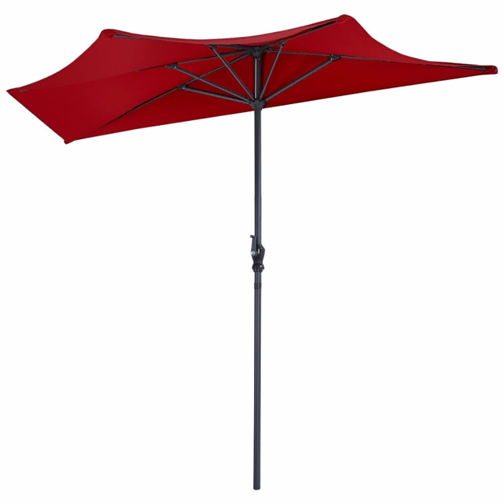 Aimee Lii 9Ft Patio Bistro Half Round Umbrella, Table Umbrella Outdoor Patio, Red Aimee Lii 9Ft Patio Bistro Half Round Umbrella, Table Umbrella Outdoor Patio, Red