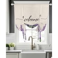 thumbnail image 5 of Purple Lavender Tie Up Curtains for Window, Thermal Insulated Balloon Shade Adjustable Rod Pocket Curtains Valance Panels for Kitchen Bathroom Cafe 42 x 54 Purple Spring Floral Wildflower Plant, 5 of 6