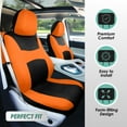 thumbnail image 2 of FH Group Universal Fit 3 Rows Flat Cloth Car Seat Covers for Auto Trucks SUV, Split Benches - 7 Seaters Orange, 2 of 9