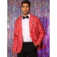 thumbnail image 2 of Unique Bargains Men's Polka Dots Classic One Button Business Sport Coats Blazers L Red, 2 of 6