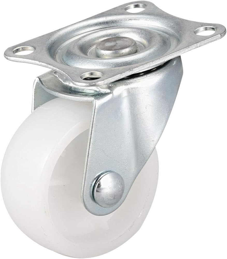 FRKSMD-Swivel Caster Wheels 2" Polypropylene with 360 Degree Top Plate 44LBS Capacity for Furniture Carts Workbench, White, Pack of 4