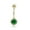 Green with Ball, variant on AVORA 10K White Gold White Simulated Diamond CZ Halo Belly Button Ring Body Jewelry (14 Gauge)