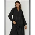 thumbnail image 5 of Textured V-Neck Maxi Dress with Button Detail, 5 of 7