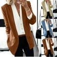 thumbnail image 6 of Long Blazer for Women Lapel Collar Open Front Blazer Jacket Solid Color Long Sleeve Outwears Business Work Coat, 6 of 6