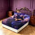 thumbnail image 4 of Manfei Kawaii Dragon Wildlife Twin Fitted Sheet,Fantasy Starry Sky Bedding,Blue Pink,2pcs,1 Fitted Sheet and 1 Pillowcase, 4 of 6
