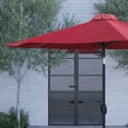 thumbnail image 3 of Merrick Lane Patio Umbrella with Base - 9' Red Polyester Patio Umbrella - 30+ UV Protection - Waterproof Black Cement Base with 1.5" Diameter Aluminum Pole, 3 of 13