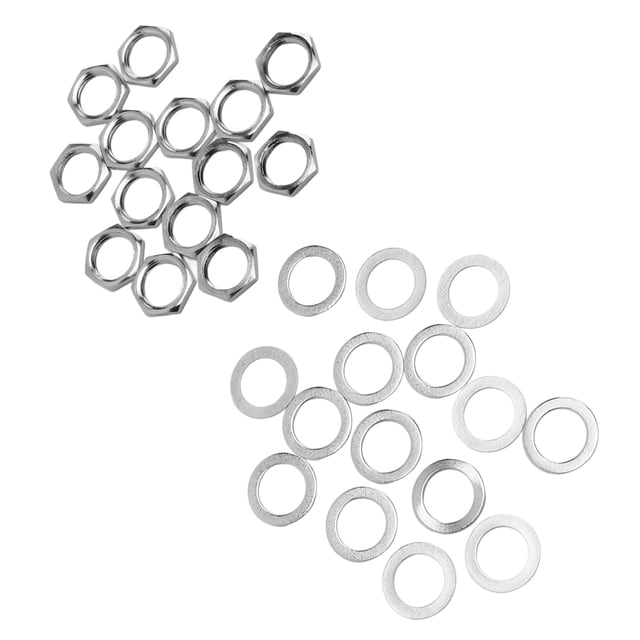 Guitar Nut Washer Electric Guitar Nut Washer Kit, G3 Guitar Jack Nut,Behangroller Kit Female Jack Socket Nuts Metal Washer Nuts for Electric Guitar Bass G3 / 8