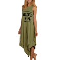 thumbnail image 2 of PENGXIANG Robe Débardeur Longue Sans Manches pour Femmes, Col Rond, Imprimé Flèche HIPPIE, Ourlet Irrégulier, 2 of 14