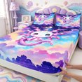 thumbnail image 3 of Manfei 3D Print Amphibian Axolotl Fitted Sheet Full,Cute Salamander Pattern Bed Set,3pcs,1 Fitted Sheet and 2 Pillowcases, 3 of 5