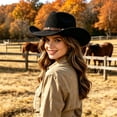 thumbnail image 2 of Western Cowboy Hat for and Or Hat for Parties Outdoor Events and Everyday Wear Without Brim Or Strap Cowboy Hat Bands for Women Cow Head Tan Hats for Women Ski Stuff for Girls Western Hats for, 2 of 4