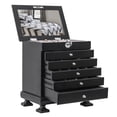 thumbnail image 7 of Handcrafted Wooden Jewelry Box Organizer Wood 6 Layers Case With 5 Drawers-Black, 7 of 7