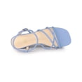 thumbnail image 4 of BLISSFUL STEP Open Toe Slingback Block Heel Sandals for Women Blue (Size 7), 4 of 7